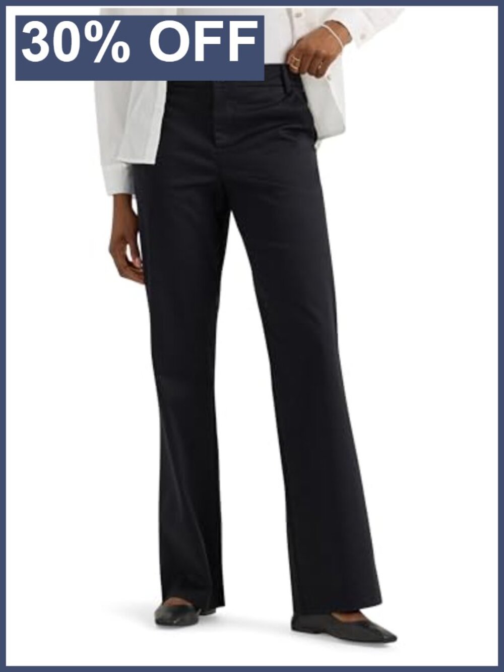 Women's Wrinkle Free Mid Rise Bootcut Pants Regular Fit Slacks for Work